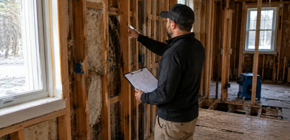 contractor evaluating hidden damage before rebuilding begins
