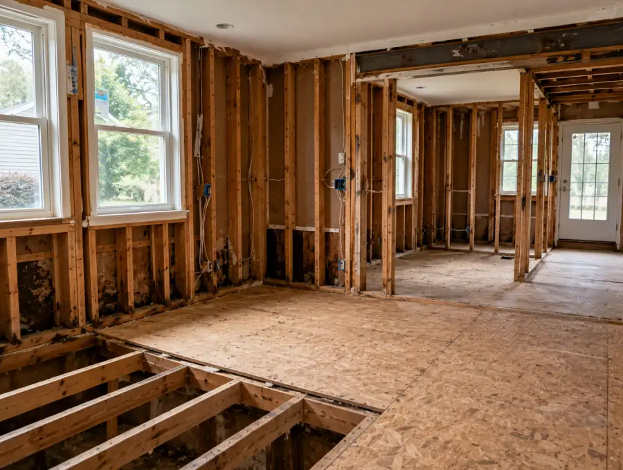 property prepared for reconstruction after mitigation in Maine